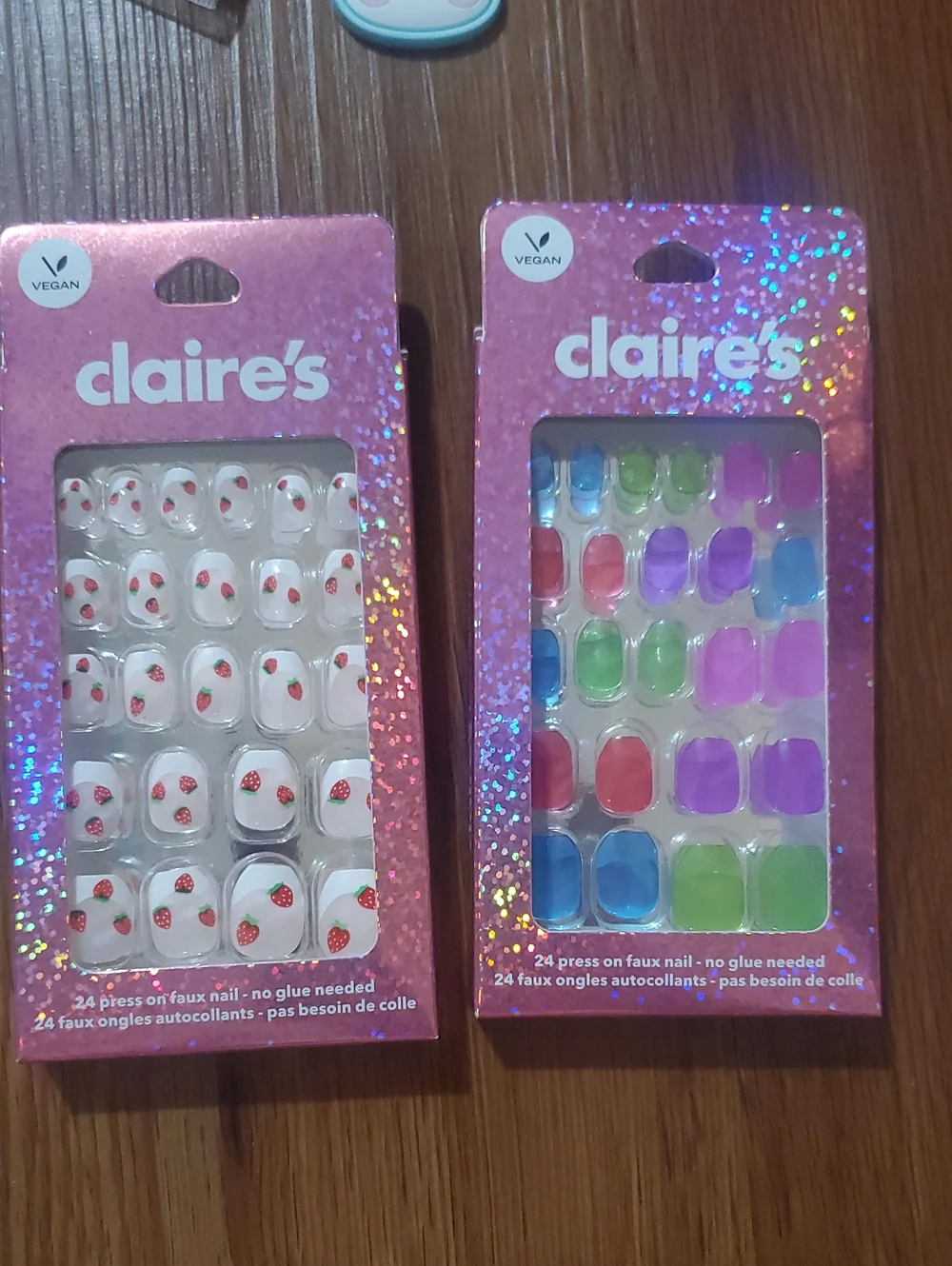 Claire's White Strawberry & Neon Multicolor Press-On Nails